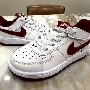 Nike Air Force 1 Low EasyOn PS Size 11C White Team Red FN0237-105 Kids New